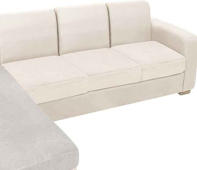 NAISI Couch Cushion Covers 3 Pieces Velvet Stretch Sofa Seat Covers or Backrest by NAISI