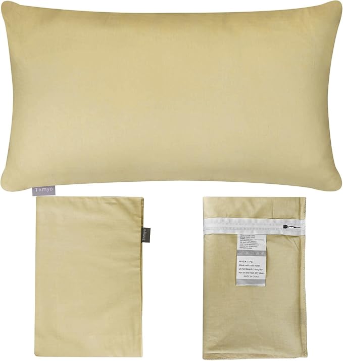 4-Pack 100% Cotton Lumbar Comfortable Solid Decorative Throw Pillow Case - Image 7