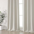 OVZME Natural Room Darkening Curtains 108 Inches Long 2 Panels Set, Solid by OVZME