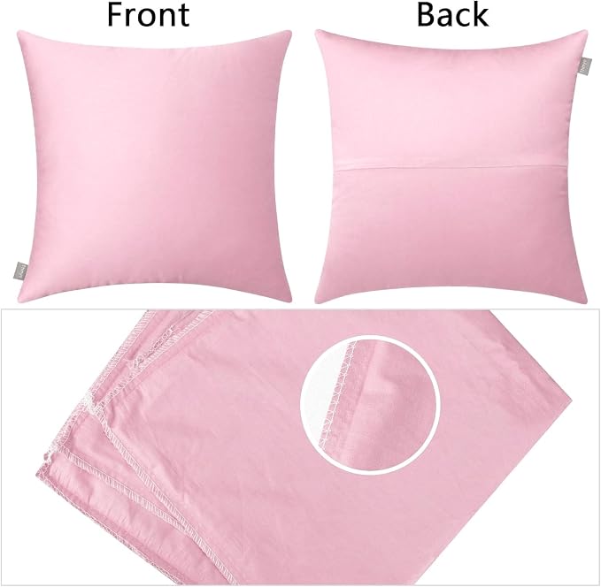 Thmyo 4-Pack 100% Cotton Comfortable Solid Decorative Throw Pillow Case Square - Image 7