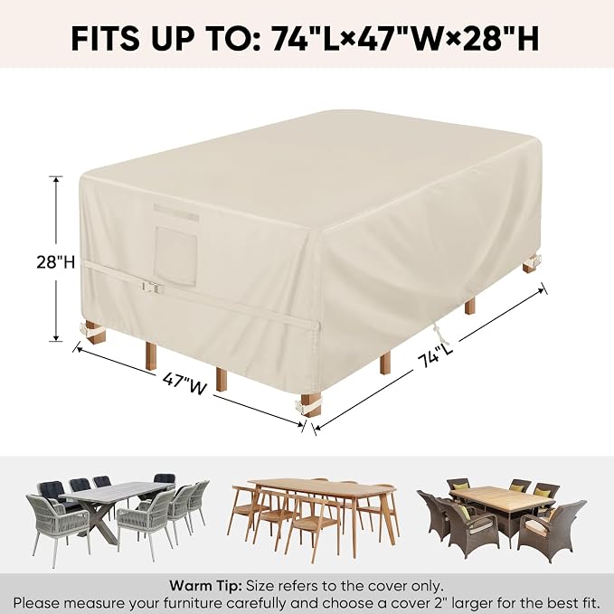 BALEINE Patio Furniture Covers, Outdoor Furniture Covers Waterproof, Heavy Duty - Image 2