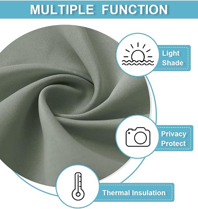 RYB HOME Blackout Curtains for Bedroom Living Room 72 inches Long, Thermal - Image 6