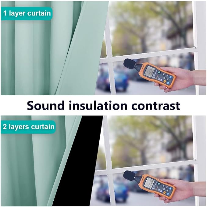 NICETOWN Aqua Blue Blackout Curtains 84 inches Long, Full Light Blocking Drapes - Image 4