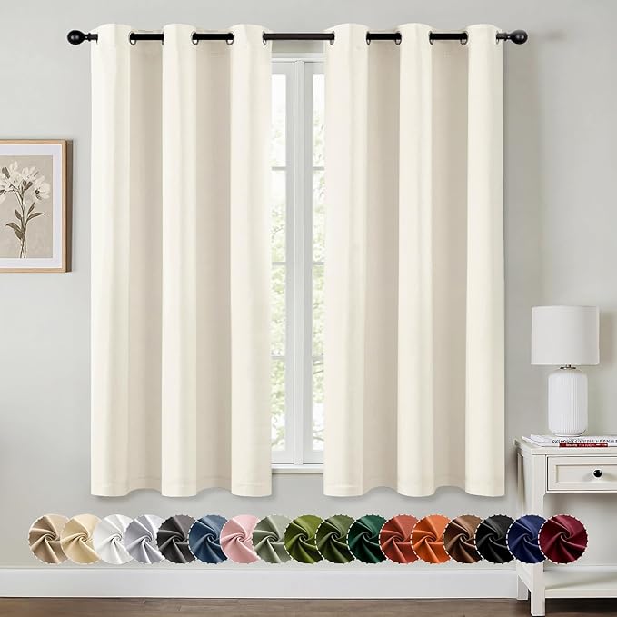 MIULEE Birch Blackout Curtains for Bedroom Living Room 54 Inches Long 2 Panels by MIULEE