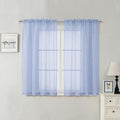 Lecloud Denim Blue Sheer Curtains 54 Inch Length 2 Panels, Voile Light by Lecloud