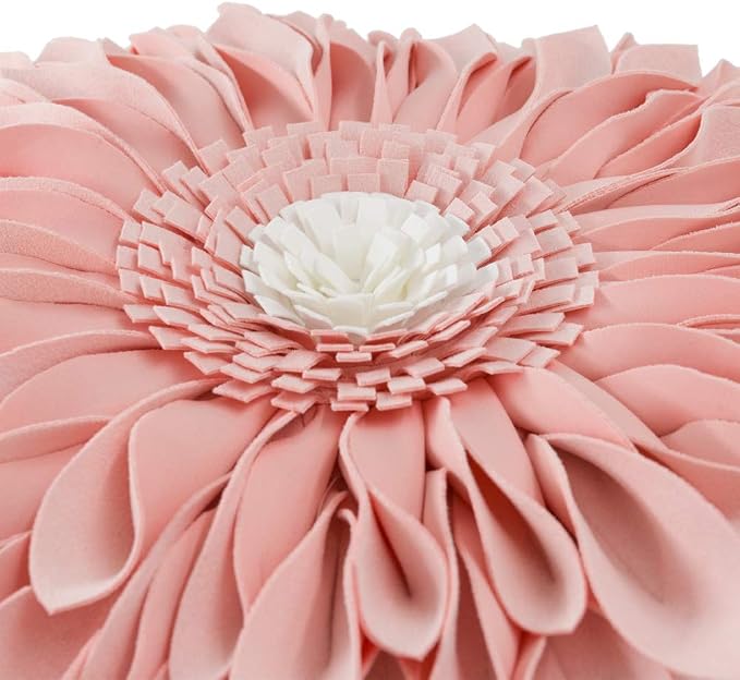 OiseauVoler 3D Sunflower Handmade Throw Pillow Covers Decorative Pink - Image 3