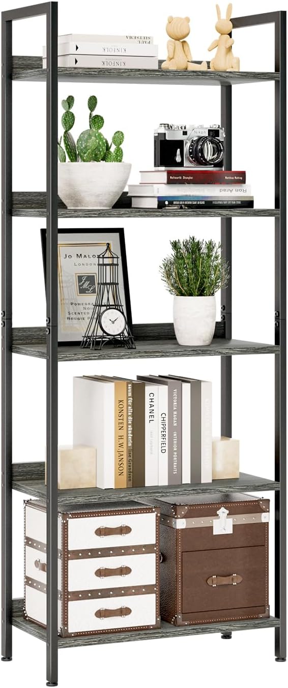 NUMENN Bookshelf, 5 Tier Bookshelves, Home Office Bookcase Shelf Storage by NUMENN