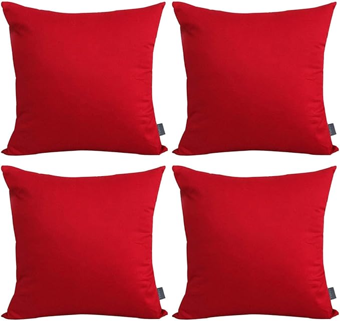 Thmyo 4-Pack 100% Cotton Comfortable Solid Decorative Throw Pillow Cases Square by Thmyo