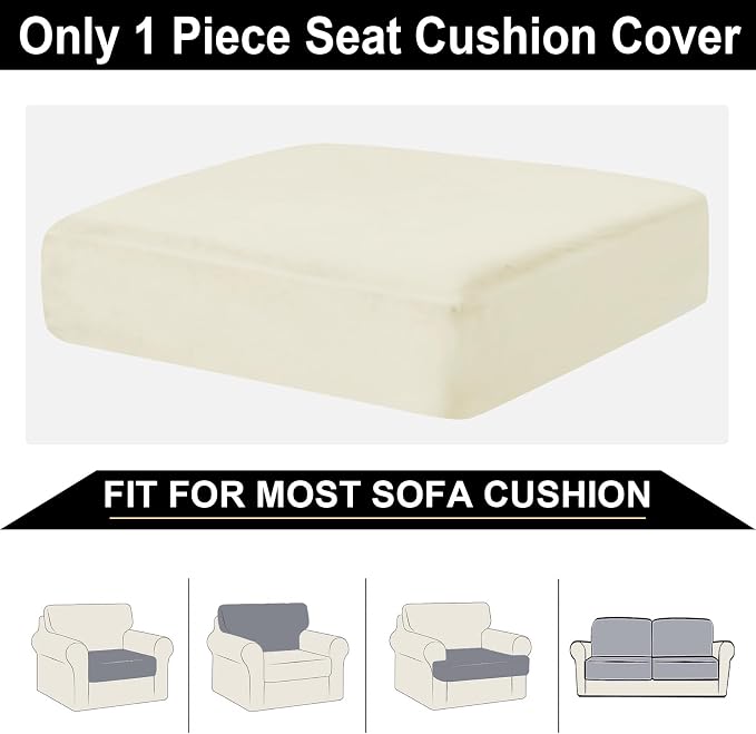 NAISI Couch Cushion Covers 1 Piece Velvet Stretch Sofa Seat Covers or Backrest - Image 6
