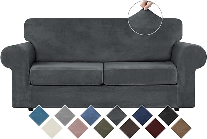 WEERRW Velvet Couch Covers for 2 Cushion Couch Sofa by WEERRW