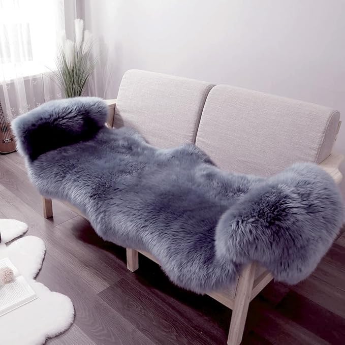 IRIWOOL Premium Genuine Fur Sheepskin Rug Real Australia Sheepskin Natural by IRIWOOL