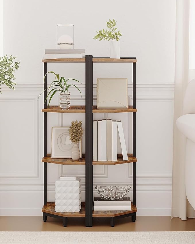 Hzuaneri Corner Shelf Stand, Corner Bookshelf, Storage Standing Shelf Unit - Image 4