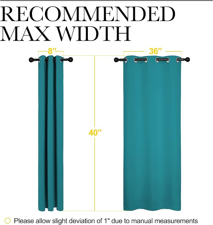NICETOWN ROM Darkening Curtains 40 inch Length 2 Panels, Thermal Insulated - Image 7