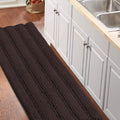 Turquoize Bathroom Runner Rug Extra Long Chenille Area Rug Non-Slip Brown Bath by Turquoize