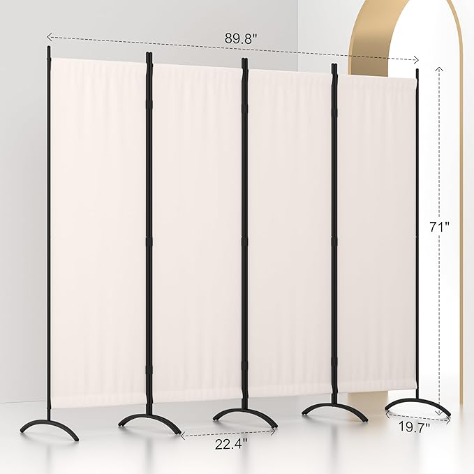 Room Divider 4 Panel Folding Screen Portable Wall - Image 3