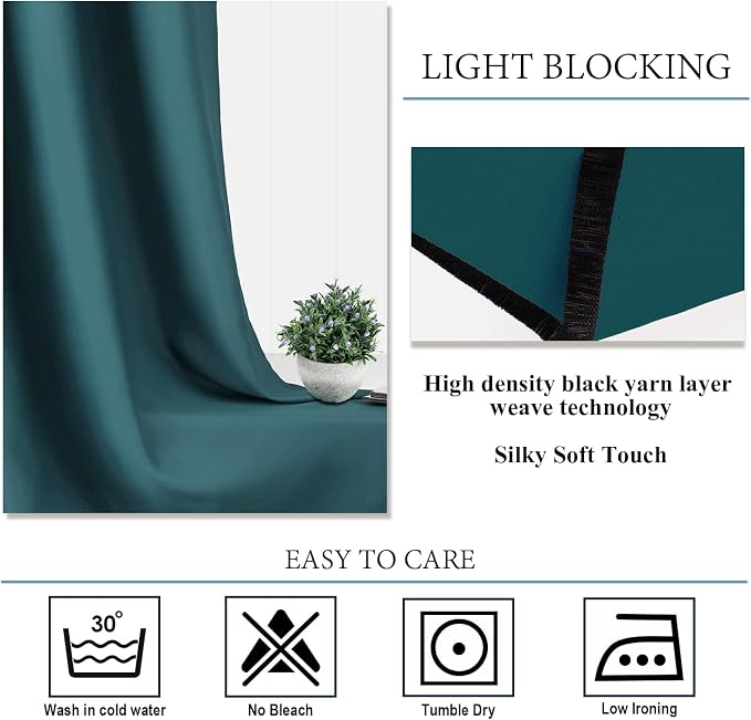 Diraysid Sea Teal Grommet Blackout Curtains - Image 7