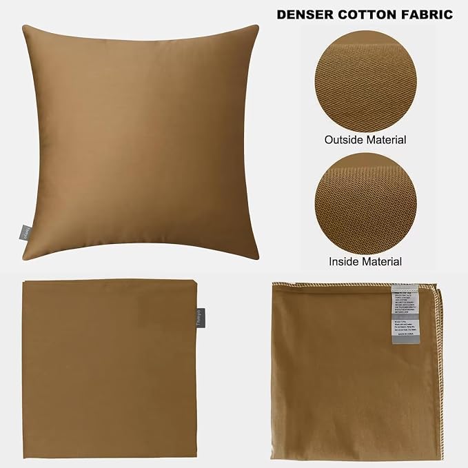 Thmyo 4-Pack 100% Cotton Comfortable Solid Decorative Throw Pillow Case Square - Image 5