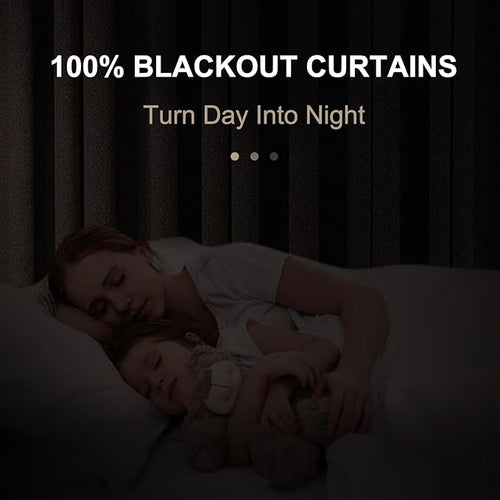 100% Blackout Shield Linen Blackout Curtains - Image 2