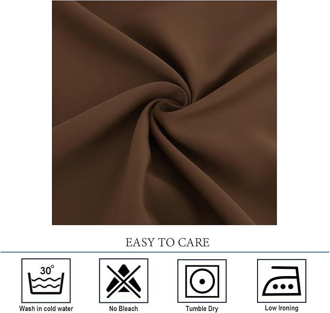 Diraysid Chocolate Brown Grommet Blackout Curtains - Image 8