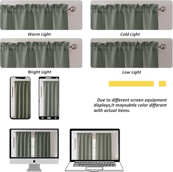 Chyhomenyc Olive Green Curtains 78 Inch Length 2 Panels Set, Faux Linen - Image 4