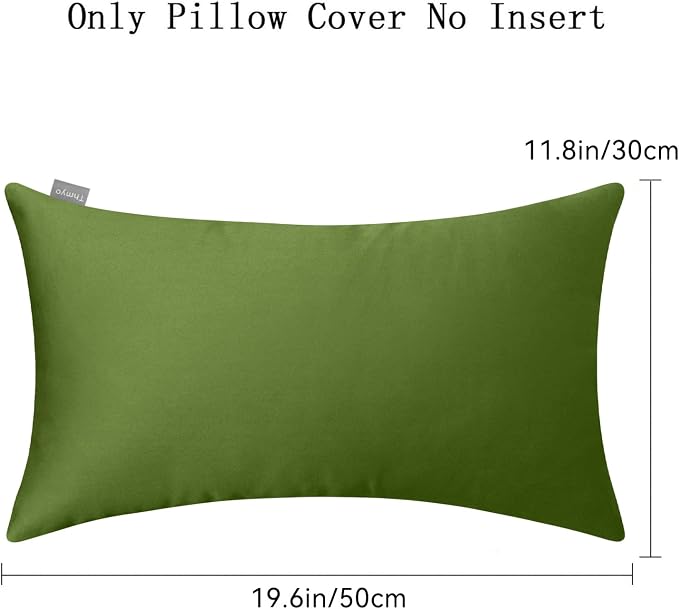 Thmyo 4-Pack 100% Cotton Lumbar Comfortable Solid Decorative Throw Pillow Case - Image 5