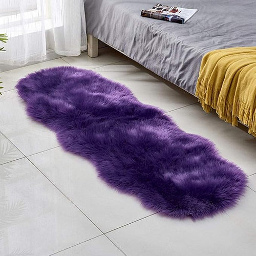24"x71" Purple Faux Fur Area Rug -Shaggy Sheepskin Fluffy Carpet Art Rugs Chic by Unknown