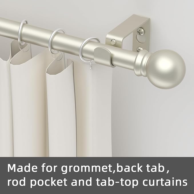 GXOACKJ Curtain Rods for windows 48 to 84-93 inch, 5/8 inch Decorative Nickel - Image 5