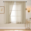 Taupe Sheer Curtains 63 Inch Length 2 Panels, Voile Sheer Curtain by Home