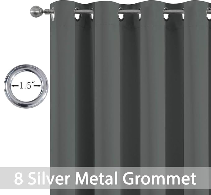 Yakamok Thermal Insulated Solid Grommet Light Blocking Blackout Curtains - Image 4
