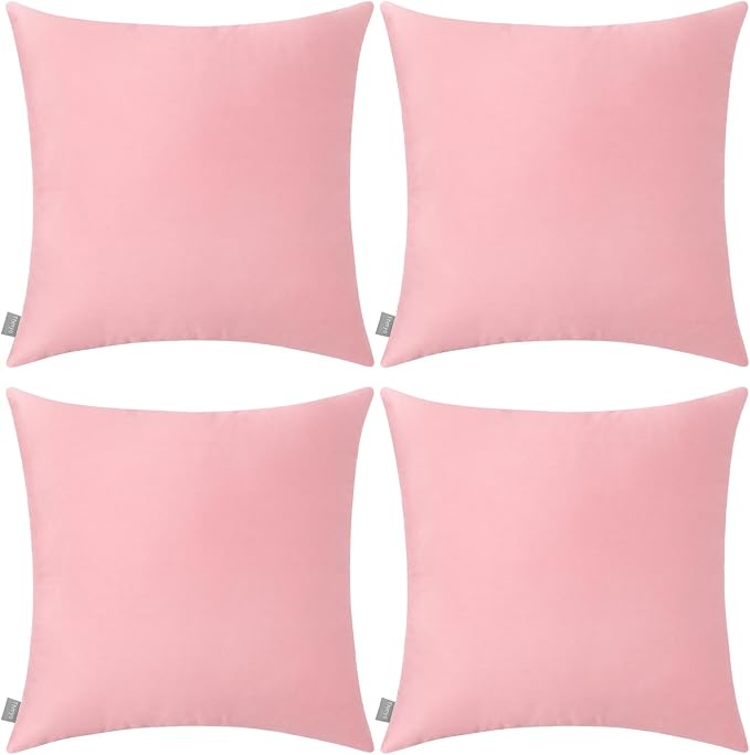 4-Pack 100% Cotton Comfortable Solid Decorative Throw Pillow Case, Thmyo Square by Thmyo