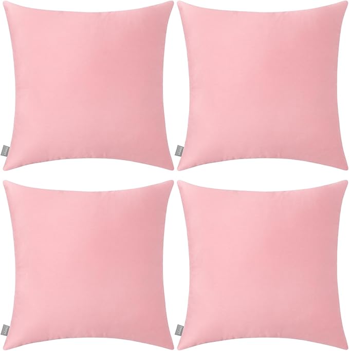 4-Pack 100% Cotton Comfortable Solid Decorative Throw Pillow Case, Thmyo Square by Thmyo