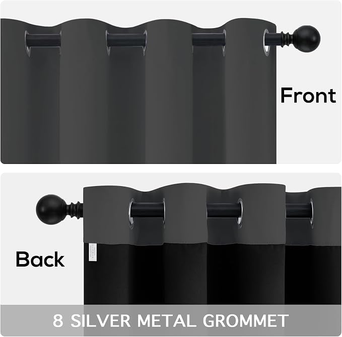 Yakamok 100% Blackout Curtains for Bedroom, Full Light Blocking Drapes - Image 6