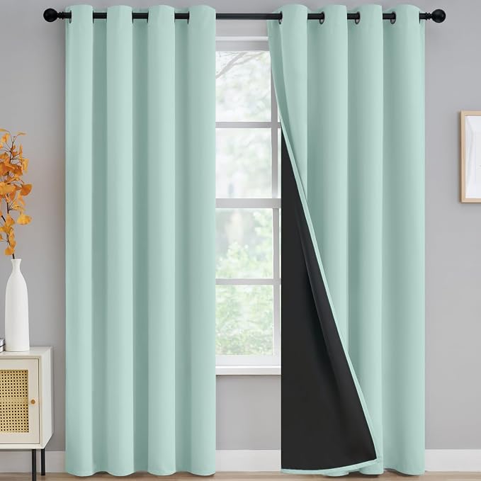 Yakamok 100% Blackout Curtains for Bedroom 84 Inch Length, Total Light Blocking by Yakamok