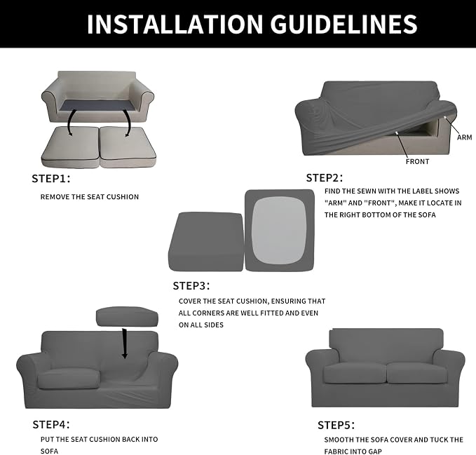Easy-Going 3 Pieces Stretch Soft Couch Cover - Image 6