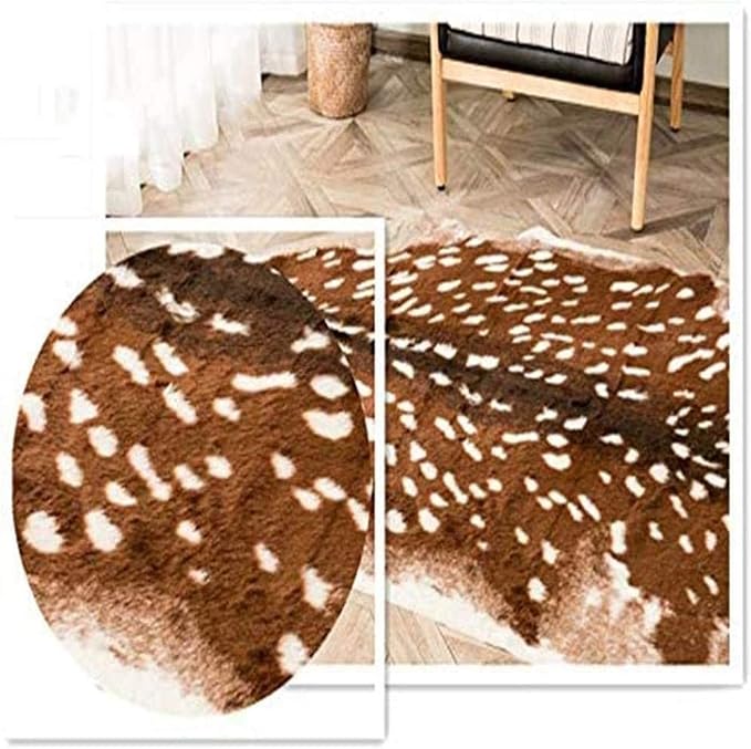 Huichenxing2021FURSTORE Faux Fur Deer Hide Rug, Animal Deer Antelope Print Skin - Image 8