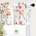 Leeva Vivid Pink Flower Printed Rod Pocket Valance, Farmhouse Vintage Light by Leeva