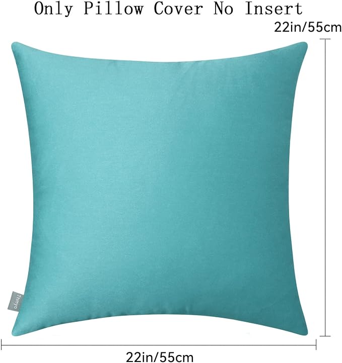 4-Pack 100% Cotton Comfortable Solid Decorative Throw Pillow Case, Thmyo Square - Image 6