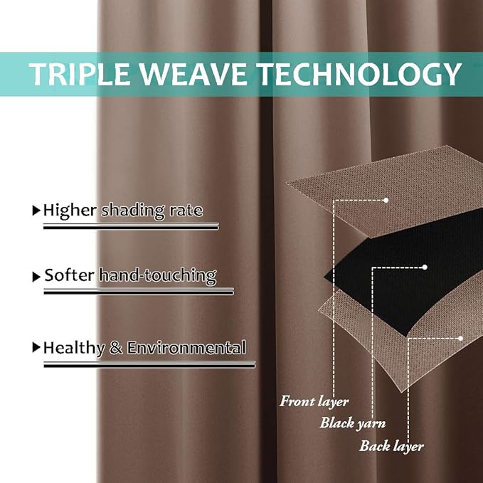 NICETOWN Warm Curtains for Winter, Complete Blackout Shades for Large Window - Image 6