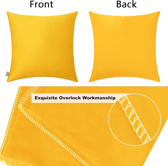 4-Pack Cotton Comfortable Solid Decorative Throw Pillow Case Square Cushion - Image 7