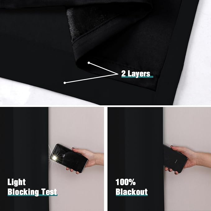 ChrisDowa 100% Blackout Curtains 78 inch Long - Image 4