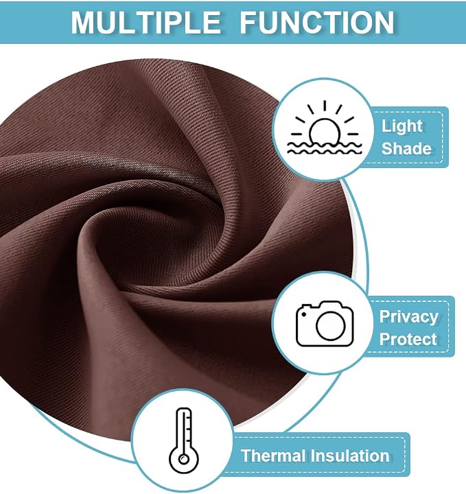 RYB HOME Cafe Blackout Curtains 24 inch Length, RV Curtains - Image 5