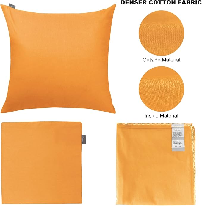4-Pack 100% Cotton Comfortable Solid Decorative Throw Pillow Case Square - Image 7