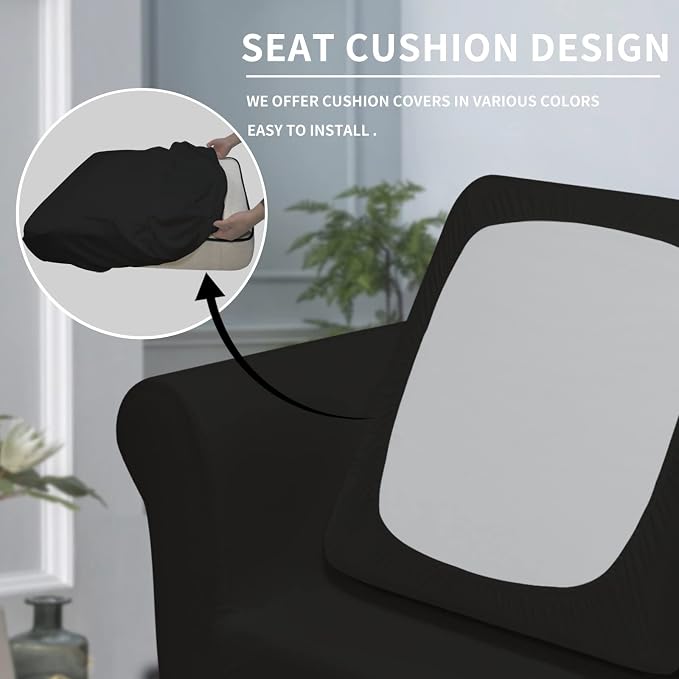 Easy-Going 2 Pieces Microfiber Stretch Chair Slipcover – Spandex Soft Fitted - Image 3