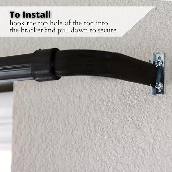 Blu-Pier Tech Heavy Duty Single Rod 28"-48" Adjustable Curtain Rod Hardware - Image 2