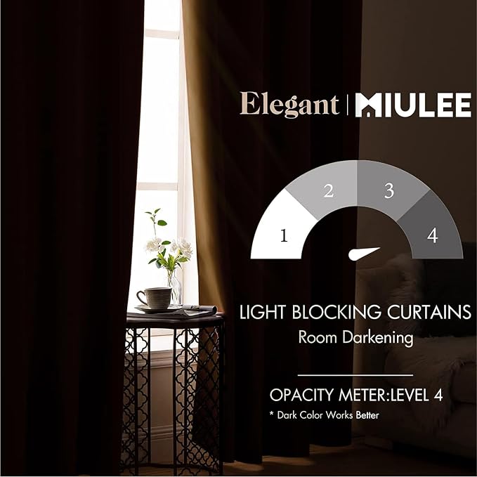 MIULEE Blackout Curtains for Bedroom Living Room Thermal Insulated Room - Image 2