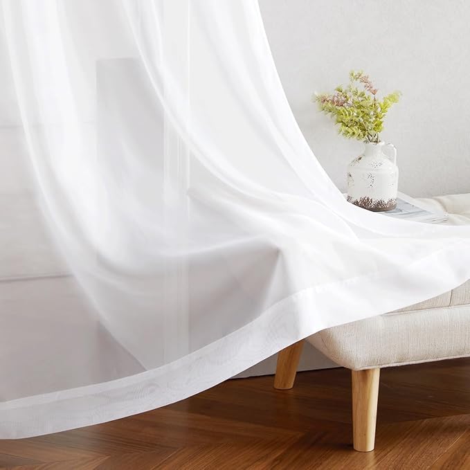 NICETOWN Voile White Sheer Curtains - Image 7