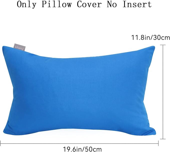 Thmyo 4-Pack 100% Cotton Lumbar Comfortable Solid Decorative Throw Pillow Case - Image 6