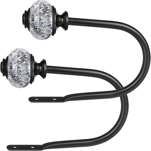 2 Pack Black Curtain Holdbacks, USFOOK Decorative Drapery Tiebacks, Curtain Tie by USFOOK