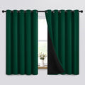 Yakamok 100% Blackout Curtains for Bedroom 63 Inch Length, Emerald Green Total by Yakamok