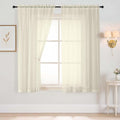 Cream Sheer Curtains 63 Inch Length 2 Panels, Voile Sheer Curtain by Home